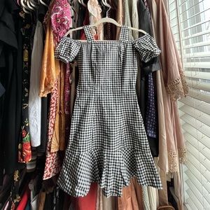 H&M Black White Gingham Mini Dress